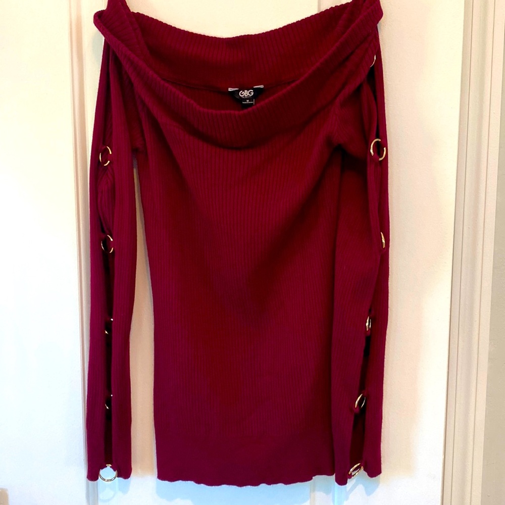 Guess off the shoulder cut-out sweater!